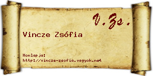Vincze Zsófia névjegykártya